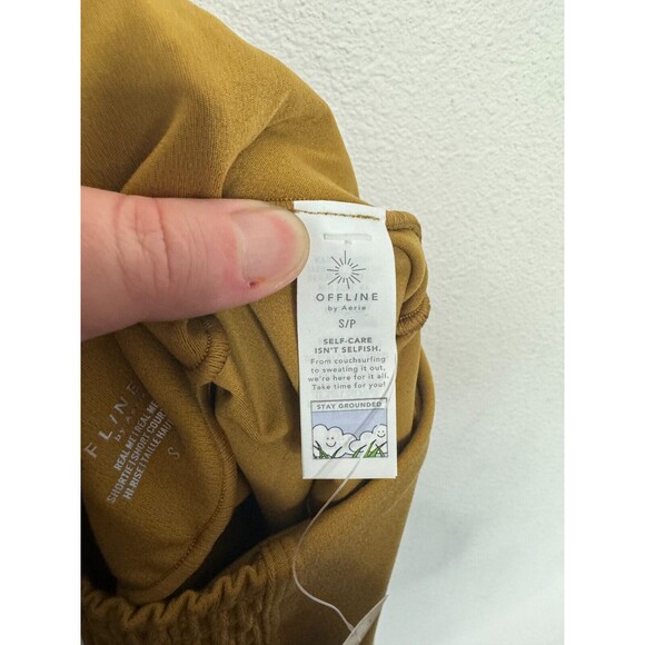 Offline by Aerie Small Real Me Smocked 3" Shortie Brown High Rise Pull On NWT - Picture 10 of 13